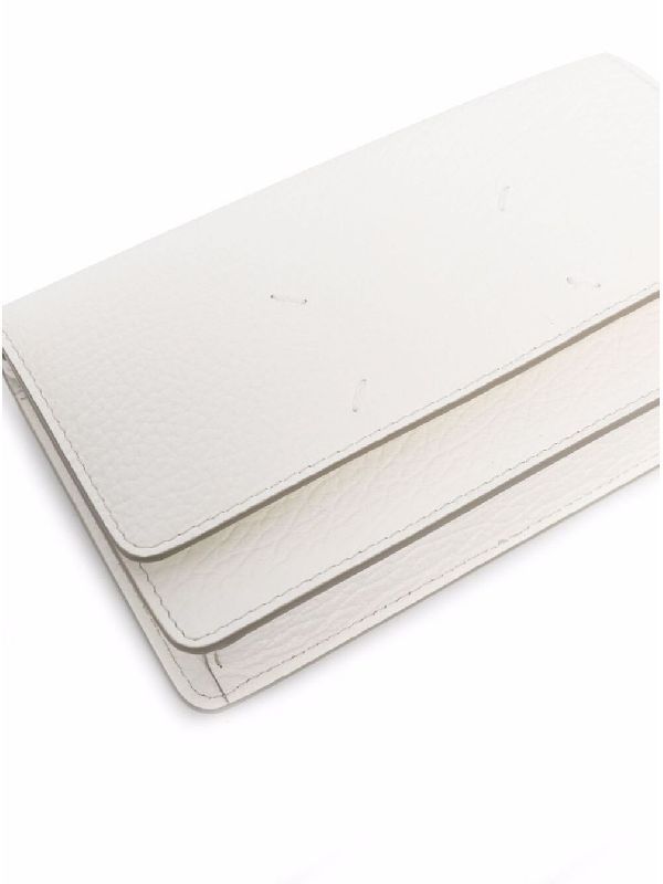 Four Stitches Chain Wallet in White