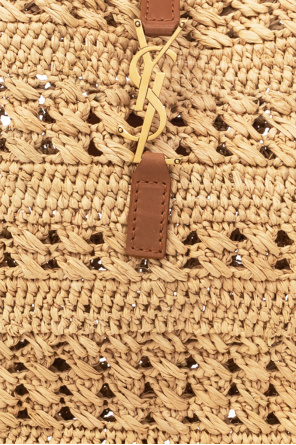 PANIER MEDIUM BAG IN CROCHET RAFFIA AND SMOOTH LEATHER NATUREL