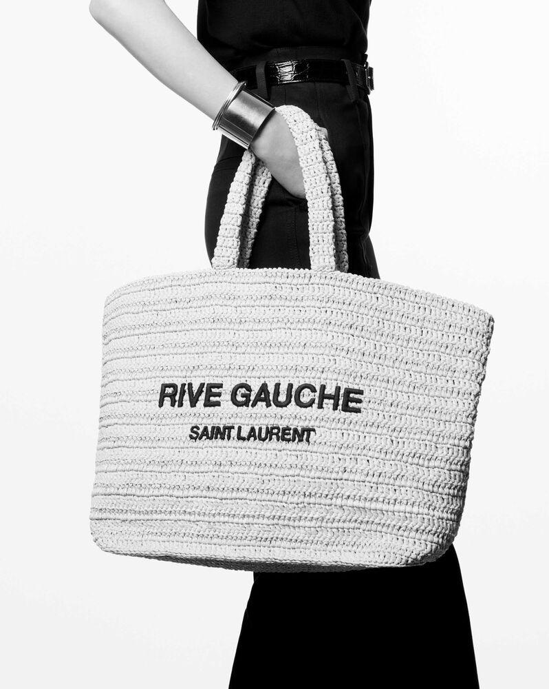 RIVE GAUCHE SUPPLE TOTE BAG IN RAFFIA CROCHET