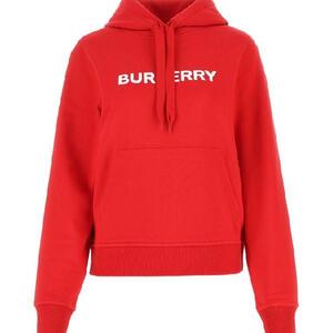 Logo Print Cotton Hoodie - Red 