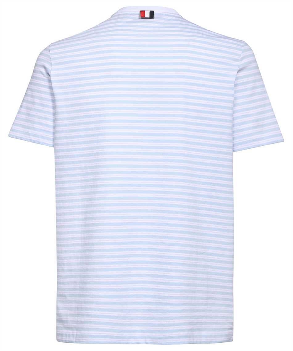 Thom Browne Blue T-Shirt with Signature Stripe 