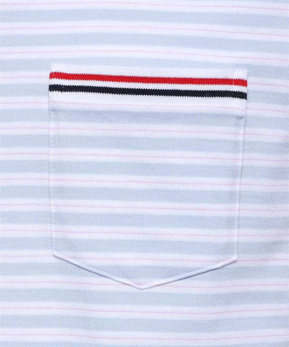 Thom Browne Blue T-Shirt with Signature Stripe 