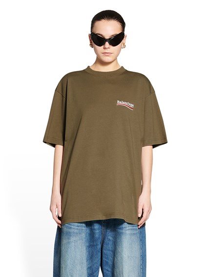 Logo-print Short-sleeved T-shirt In Khaki
