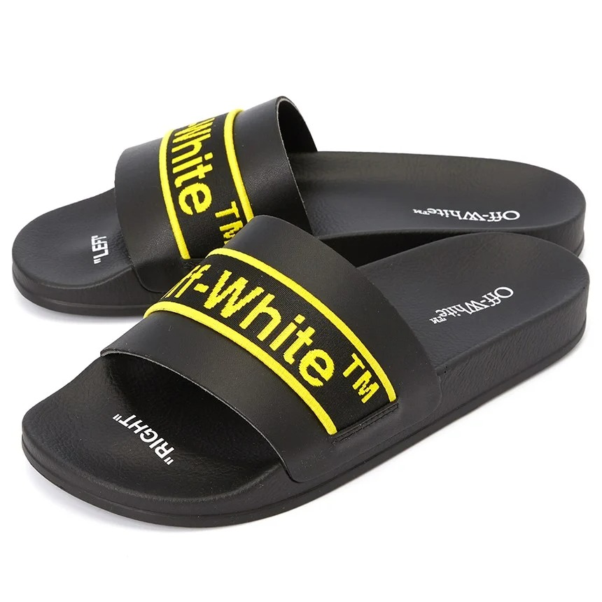  Off-White Industrial Belt Slider Slippers 'Black'