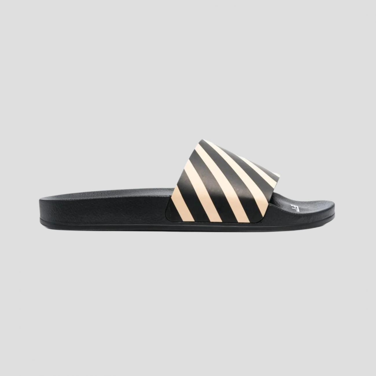 Off-White Diag-stripe print slides