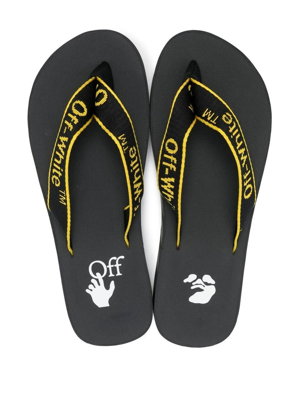 Off-White logo-print flip flops