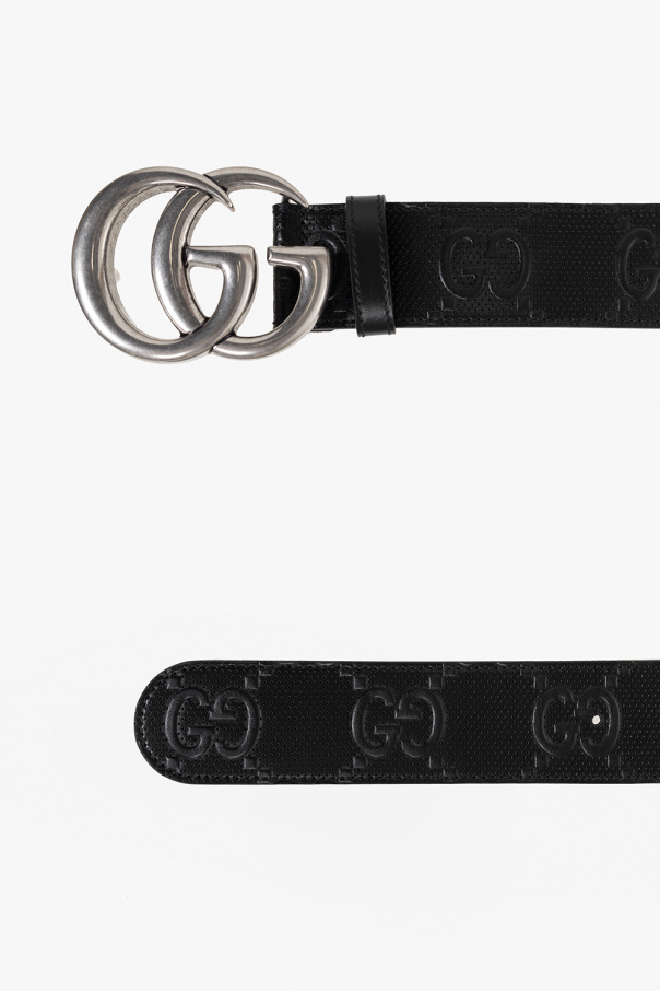 GG Marmont embossed leather belt