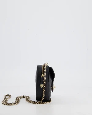 Chanel Heart Clutch with Chain Lambskin & Gold Black
