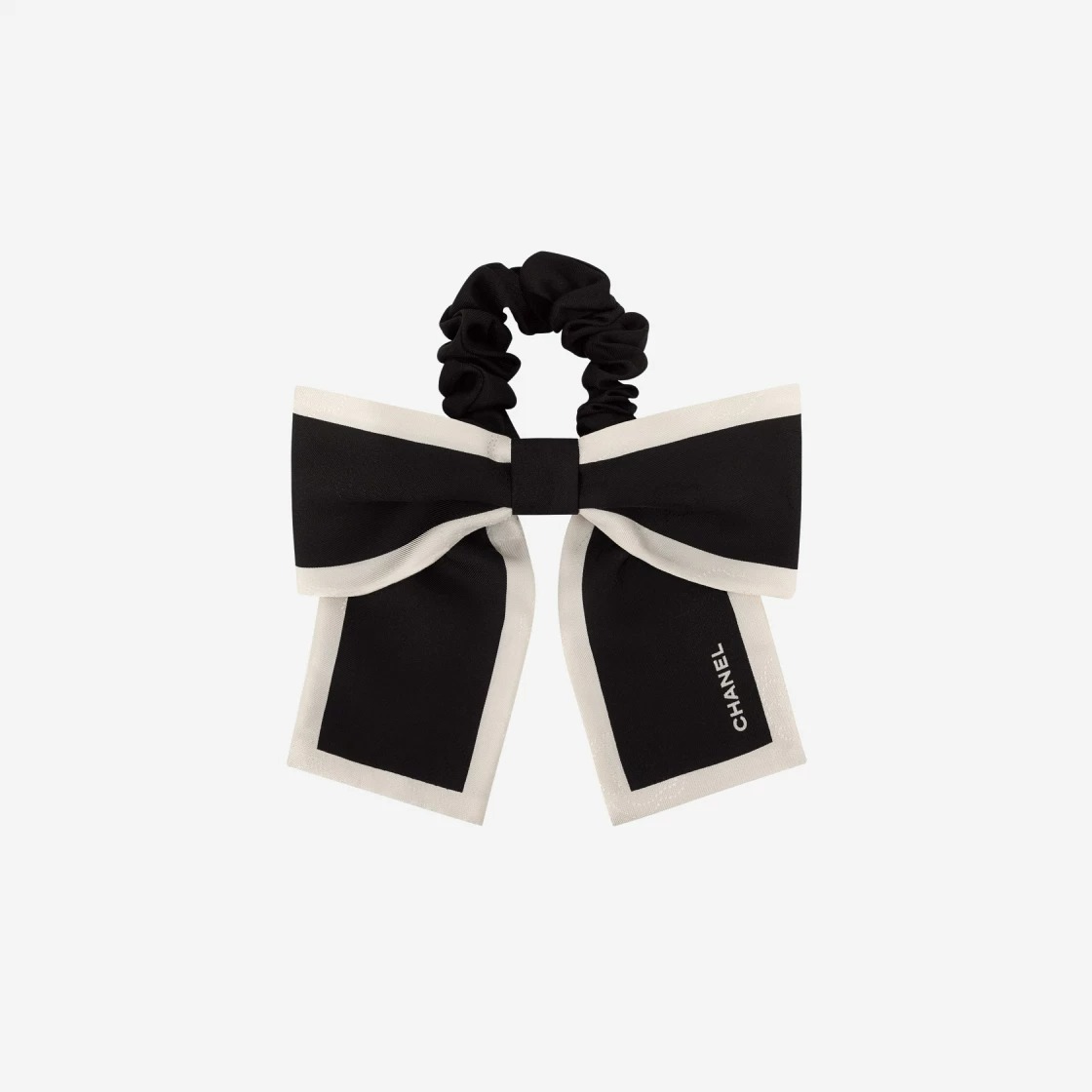 Chanel Hair Accessory Silk Twill & Black Ecru