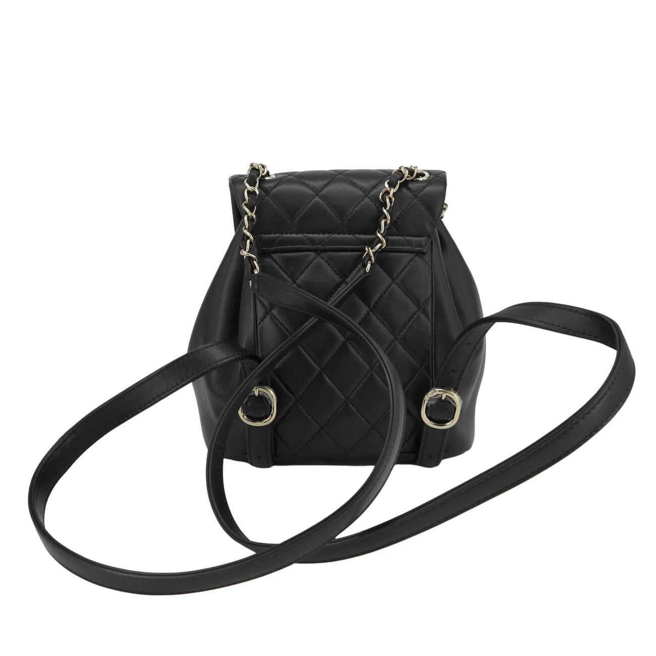 Chanel Small Backpack Calfskin & Gold Black