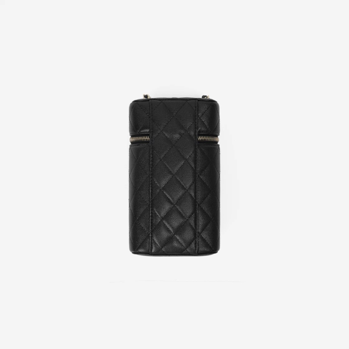 Chanel Classic Vanity Phone Holder With Chain Grained Calfskin & Gold Black