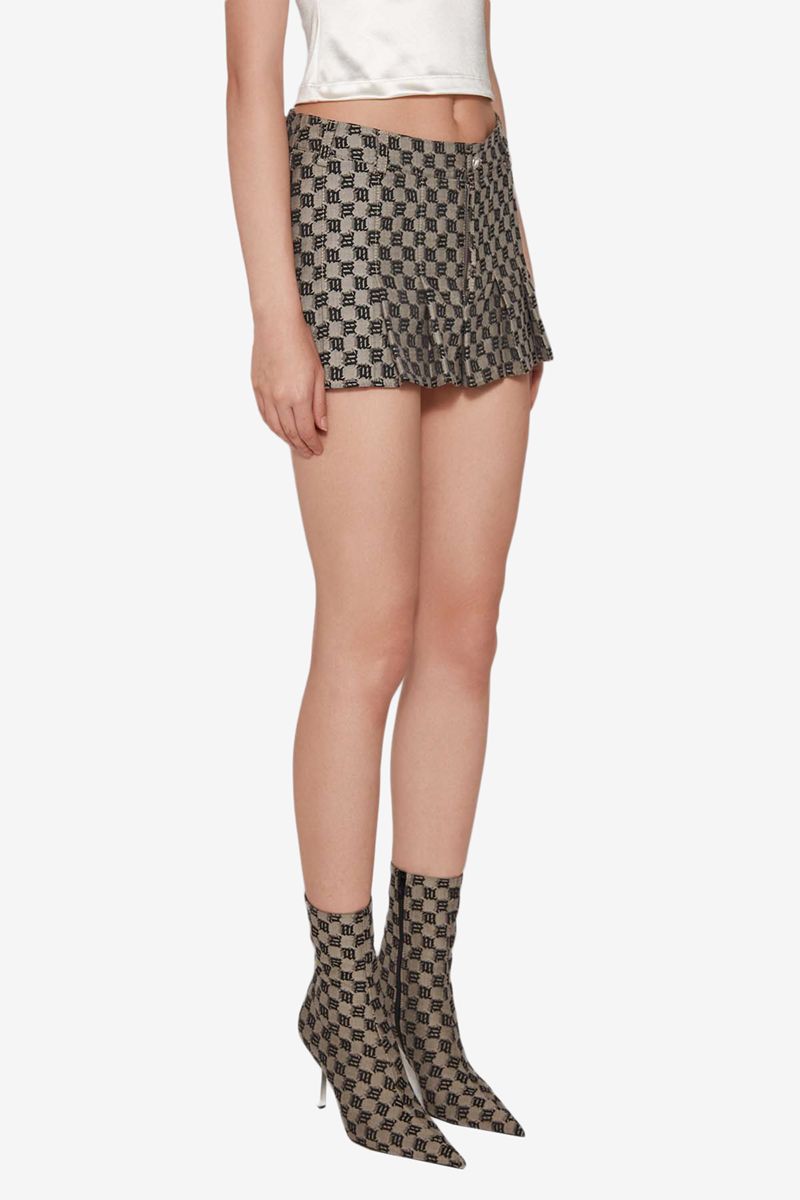 MISBHV Jacquard Canvas Monogram School Mini Skirt