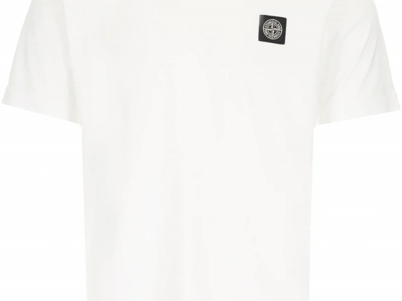 Stone Island Logo Patch Crewneck T-Shirt In White