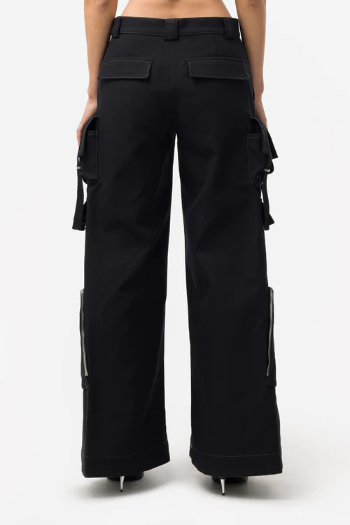 Multi-Pocket Cargo Pants in Black