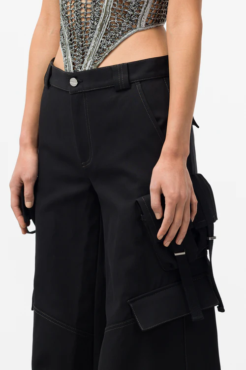 Multi-Pocket Cargo Pants in Black