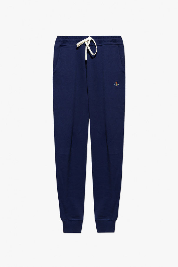 VIVIENNE WESTWOOD NAVY BLUE SWEATPANTS WITH LOGO