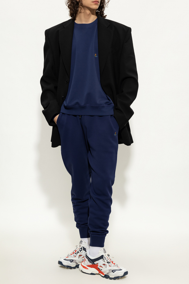 VIVIENNE WESTWOOD NAVY BLUE SWEATPANTS WITH LOGO