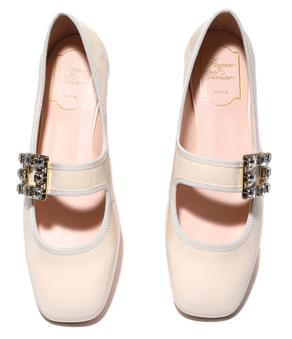 Roger Vivier Tre Vivier Strass Buckle Baby Ballerina Flats