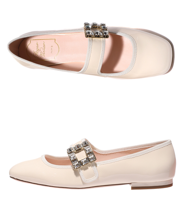 Roger Vivier Tre Vivier Strass Buckle Baby Ballerina Flats