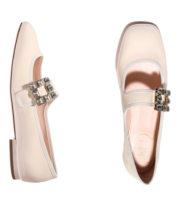 Roger Vivier Tre Vivier Strass Buckle Baby Ballerina Flats