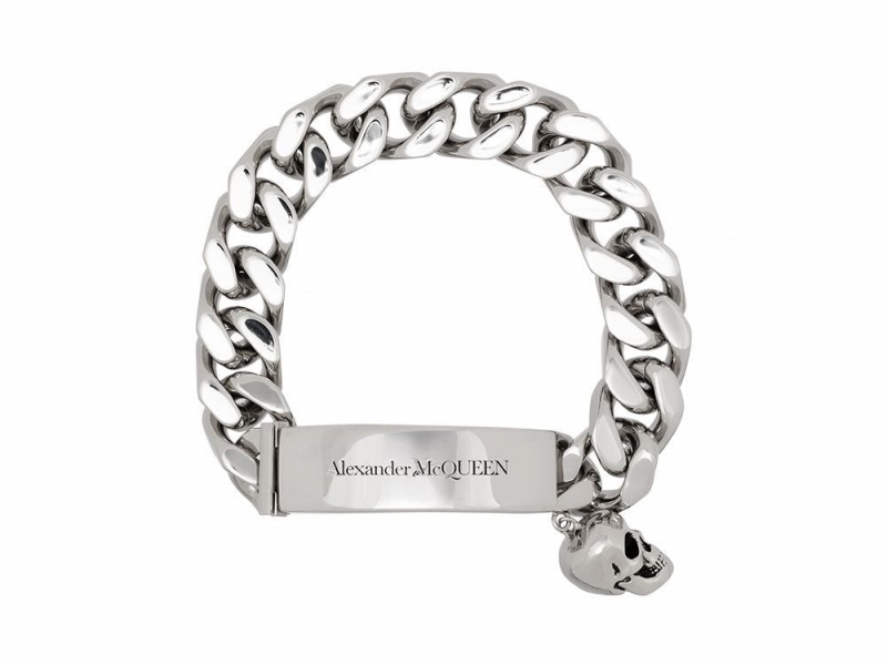 ALEXANDER MCQUEEN SILVER SKULL MOTIF BRACELET