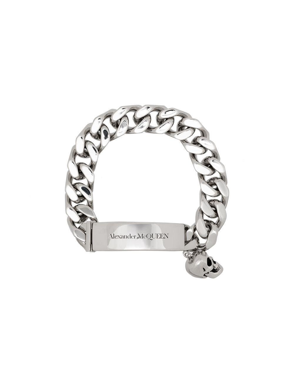 ALEXANDER MCQUEEN SILVER SKULL MOTIF BRACELET