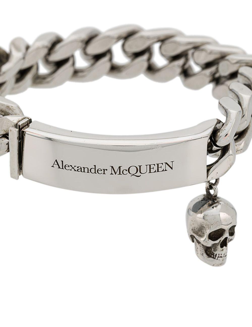 ALEXANDER MCQUEEN SILVER SKULL MOTIF BRACELET