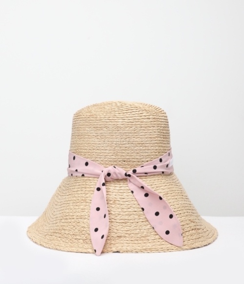 Raffia Foyce Bucket Hat Pink