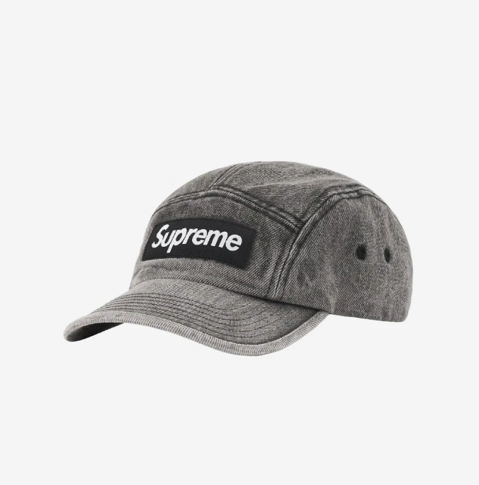 Supreme Denim Camp Cap Washed Black 