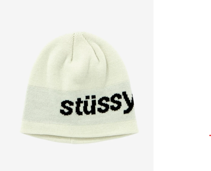 Stussy Helvetica Jacquard Beanie Bone