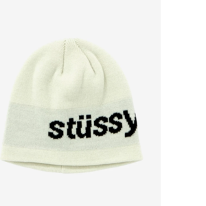 Stussy Helvetica Jacquard Beanie Bone