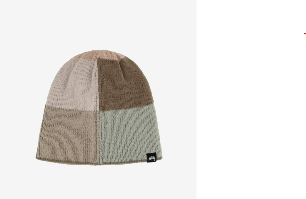 Stussy 8 Square Knit Skullcap Beanie Sand