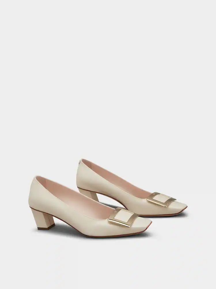 Belle Vivier Metal Buckle Pumps 