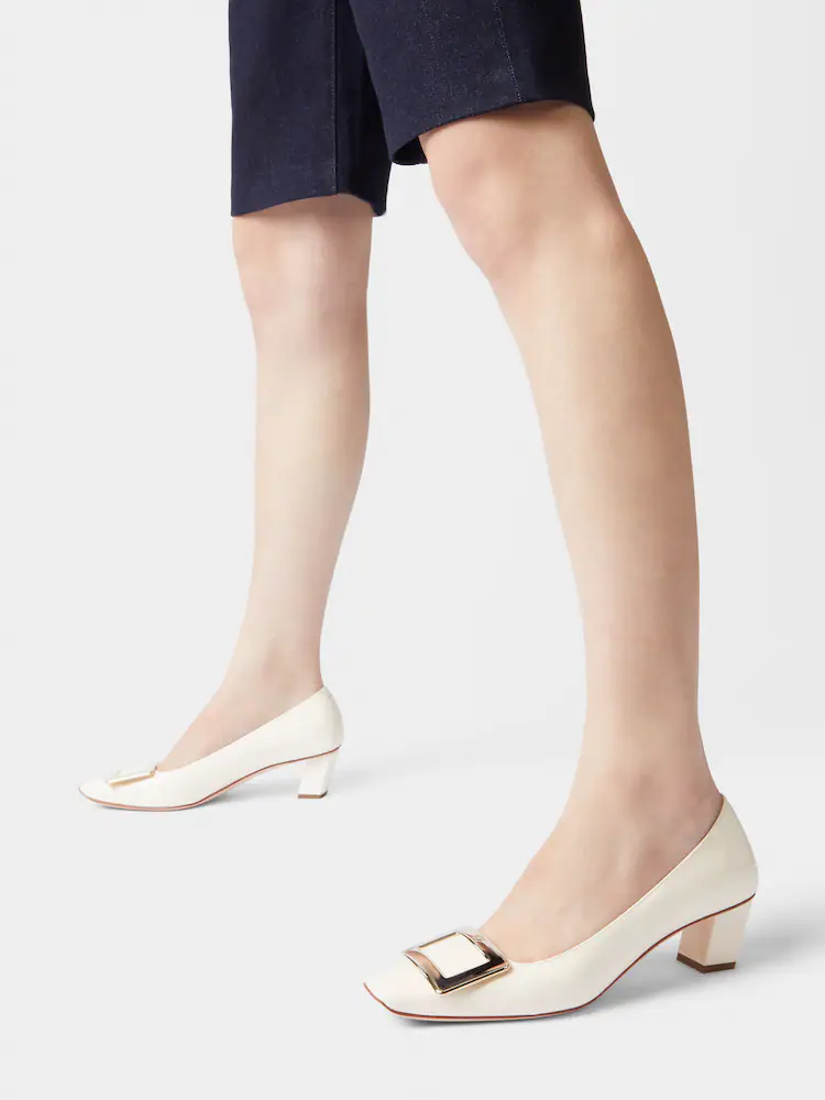 Belle Vivier Metal Buckle Pumps 