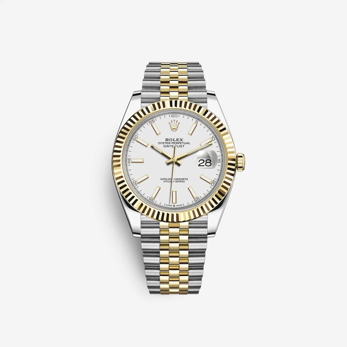 Rolex Datejust 41 White 126333 (Fluted/Jubilee)