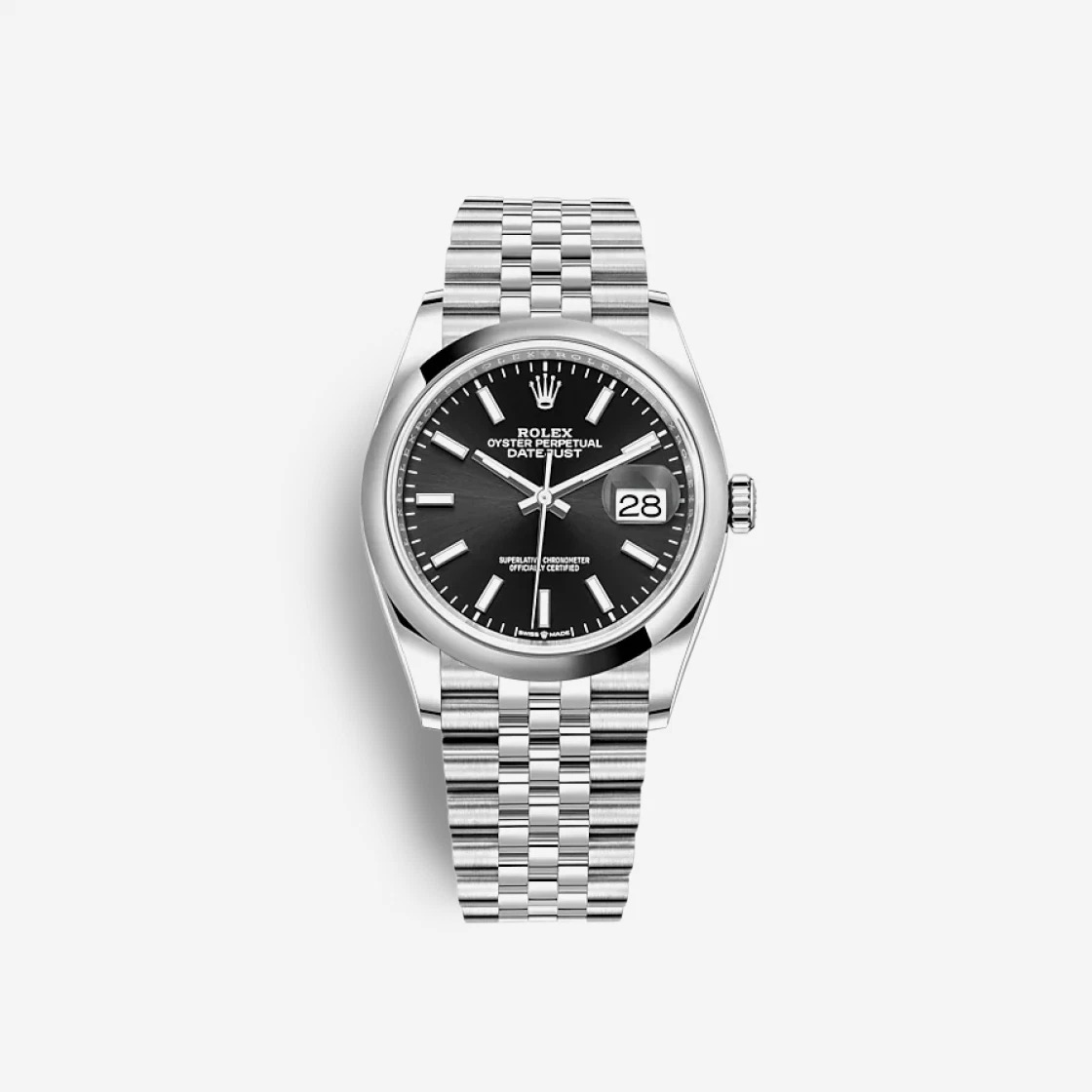 Rolex Datejust 36 Bright Black 126200 (Domed/Jubilee)