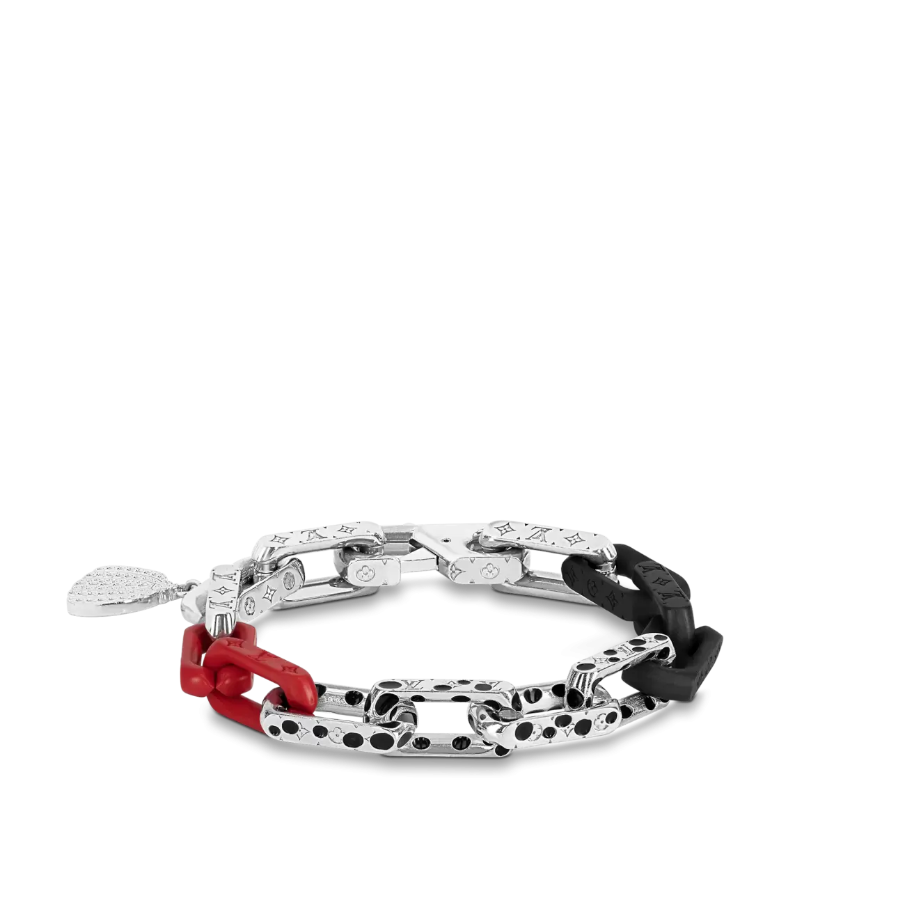 Louis Vuitton x YK Monogram Chain Bracelet Black Red