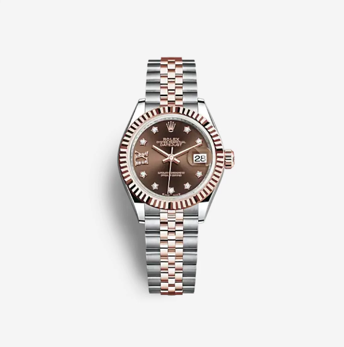 Rolex Lady-Datejust 28 Chocolate Diamond-Set 279171 (Fluted/Jubilee)