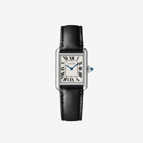 Cartier Tank Must Watch Small SolarBeat Steel Strap without Animal Materials Black