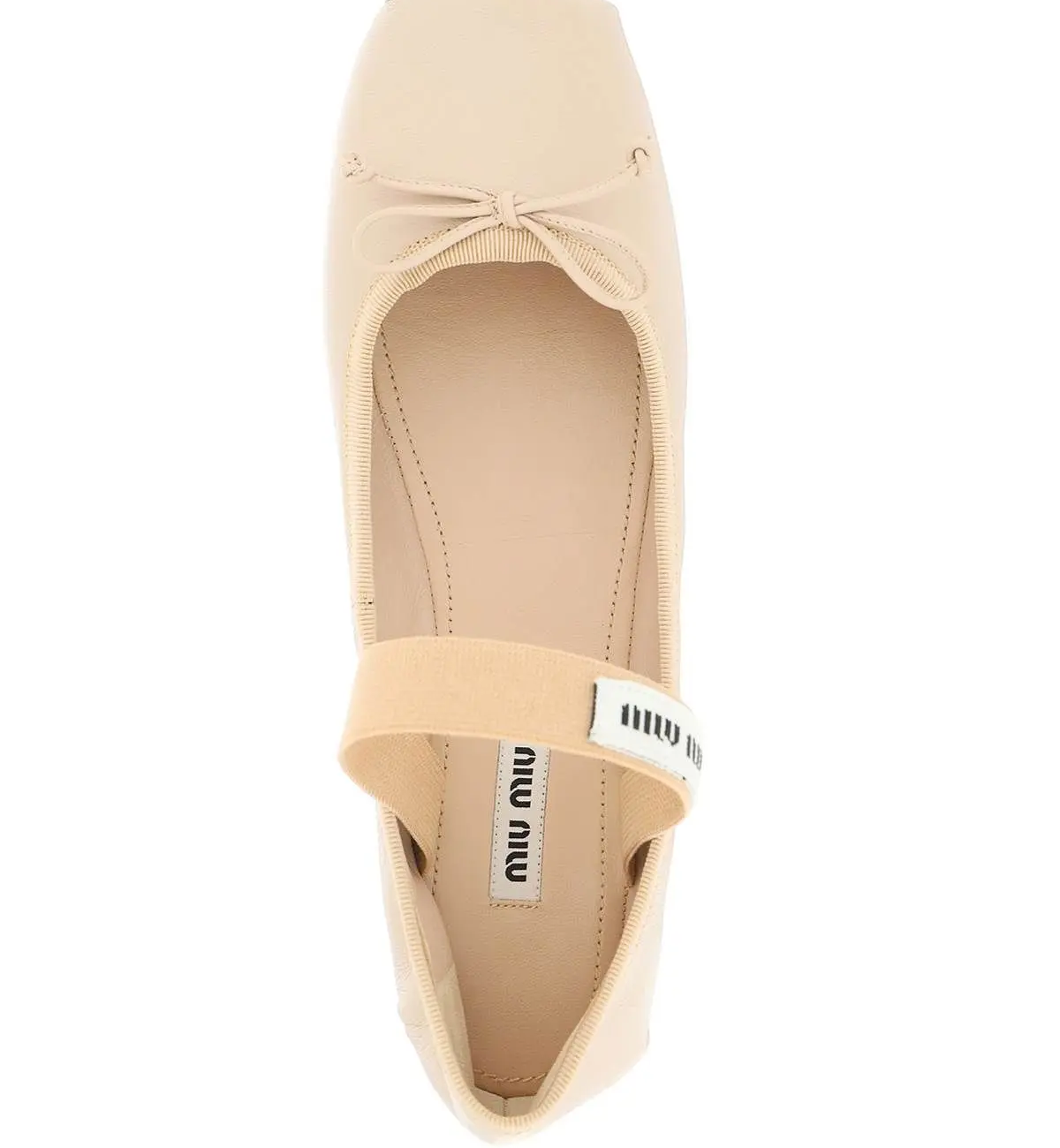 Miu Miu Leather Ballerinas Water Lily