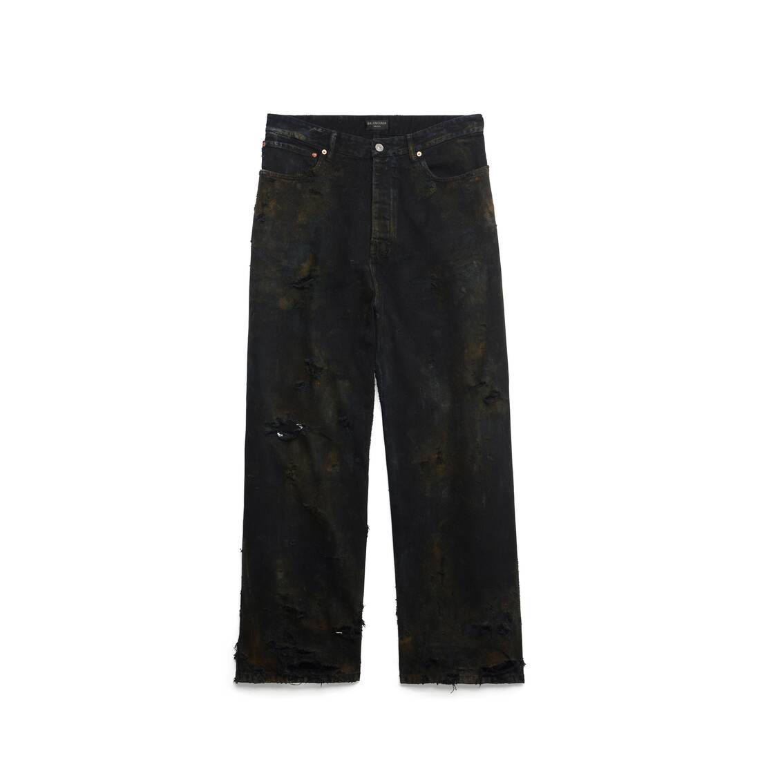 SUPER DESTROYED BAGGY PANTS IN BLACK