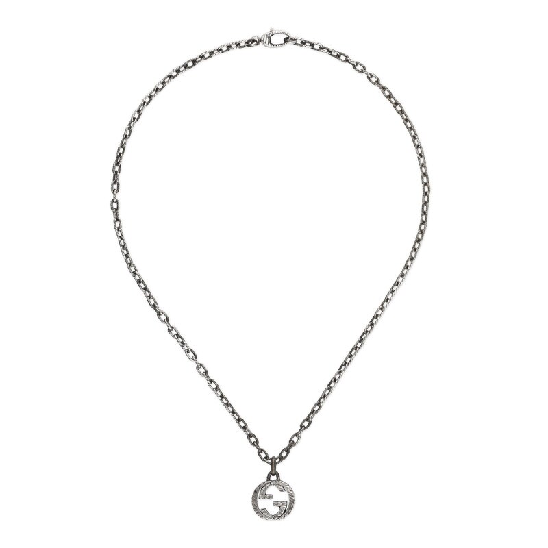 Interlocking G Pendant Necklace Silve