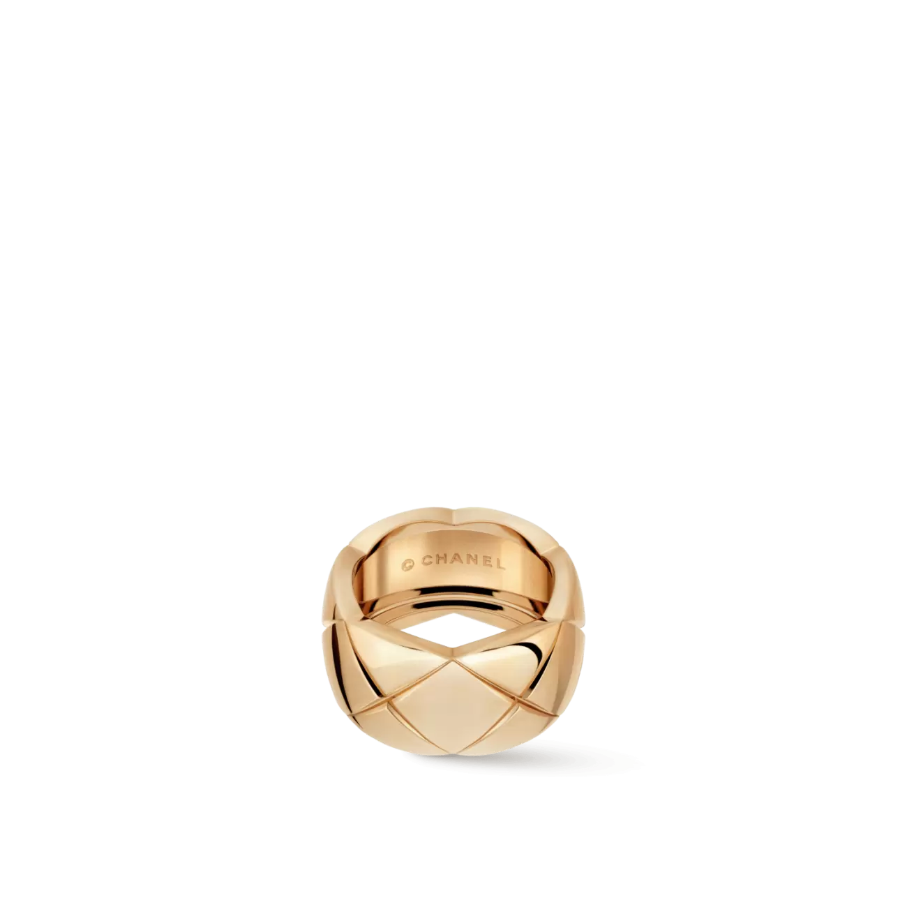 Crush Ring Quilted Motif Large & 18K Beige Gold