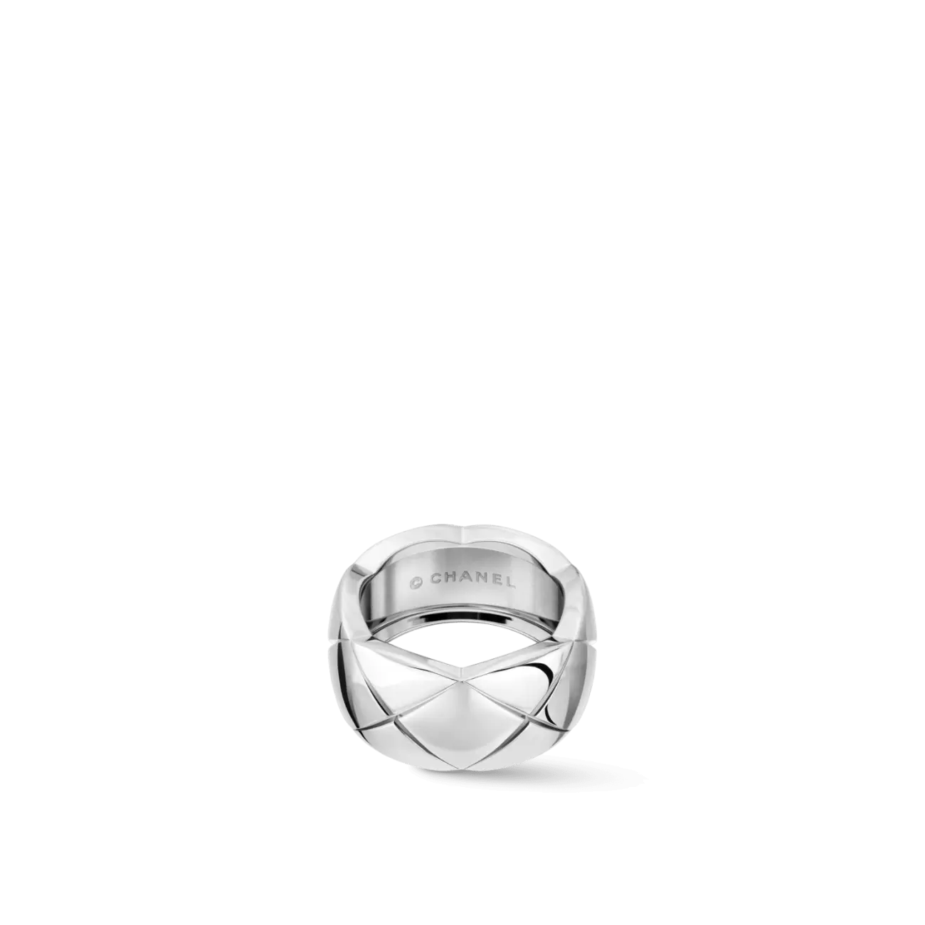 Crush Ring Quilted Motif Large & 18K White Gold