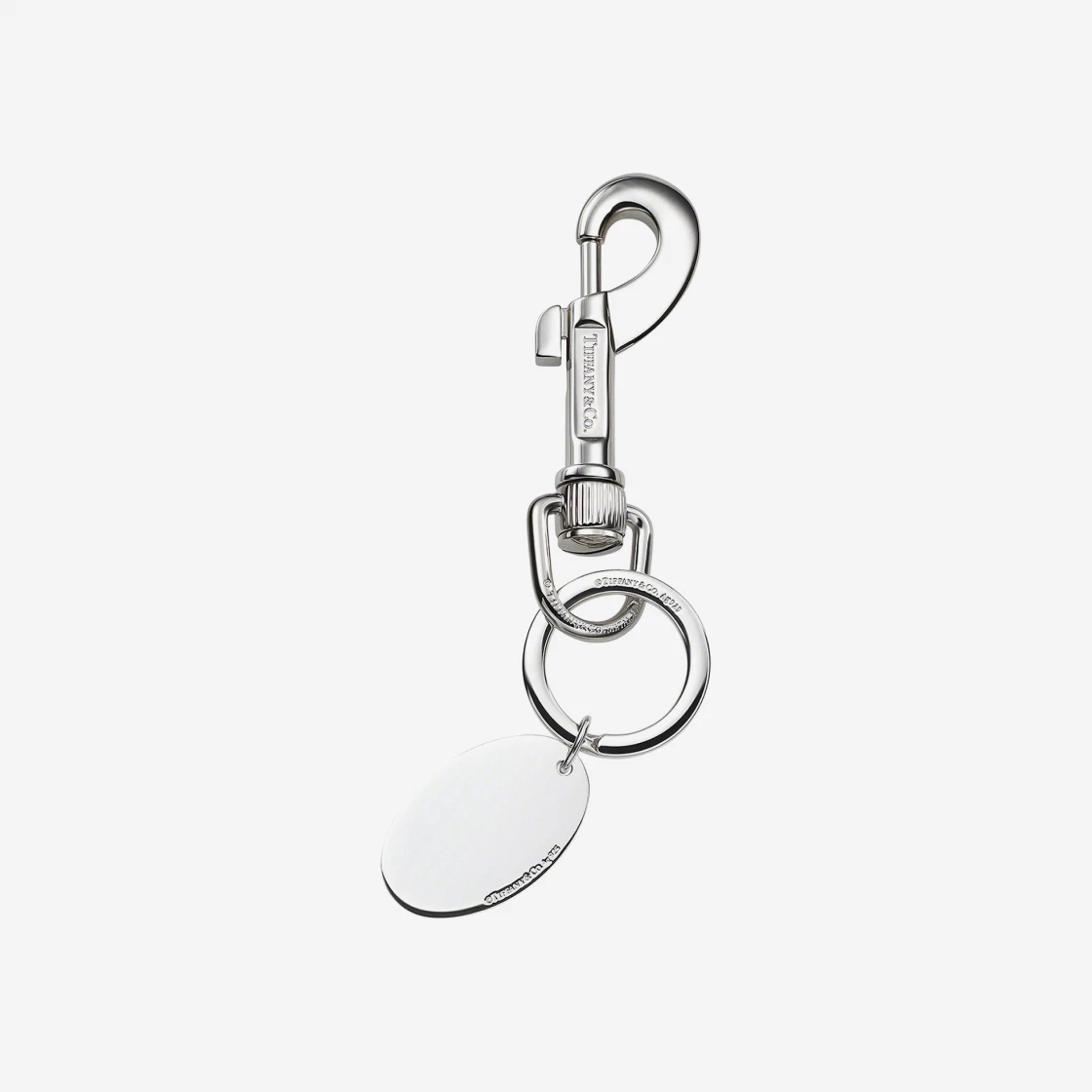 Return to Tiffany Oval Tag Keyring Silver - 21FW