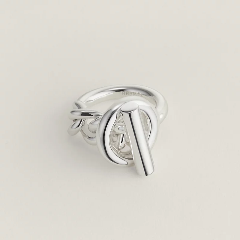 Hermes Large Croisette Ring Sterling Silver