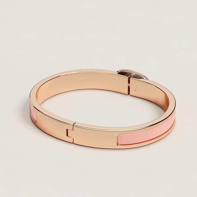 Hermes Mini Clic Chaine D'Ancre Bracelet Rose Gold & Rose Candeur