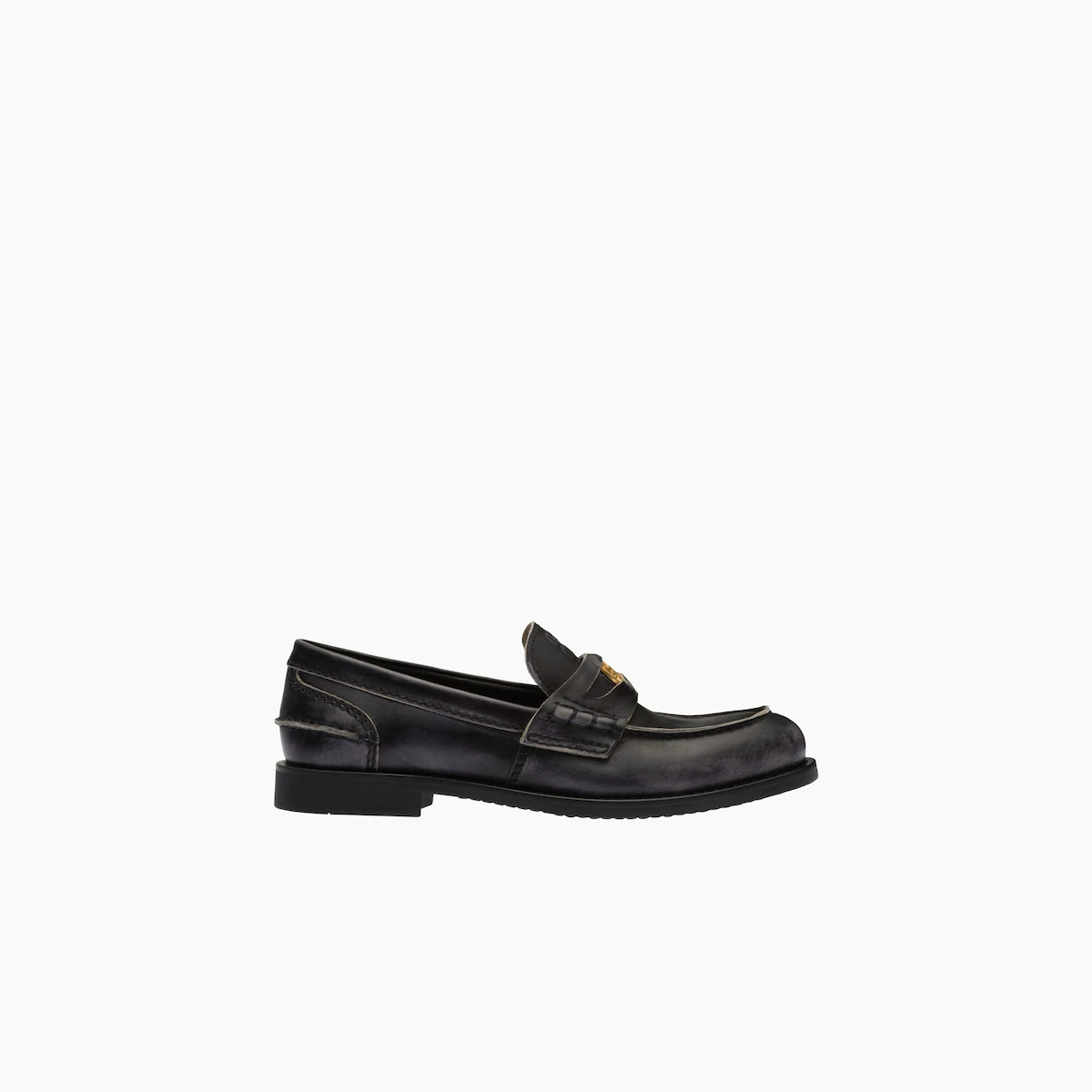 Leather penny loafers in Black