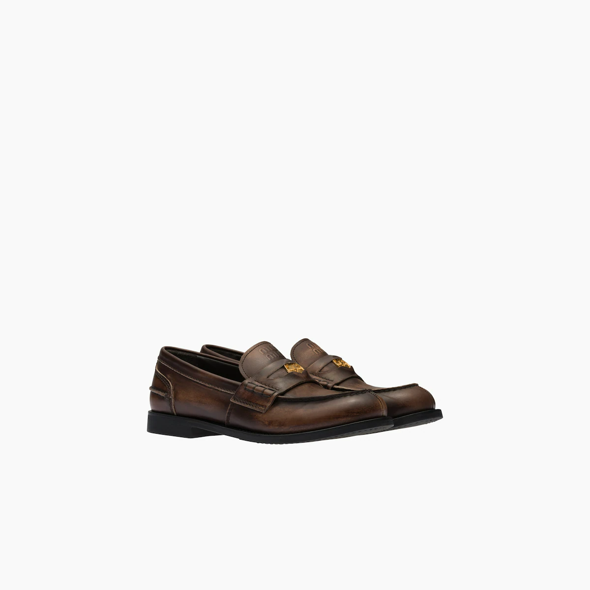 Leather penny loafers in Brown