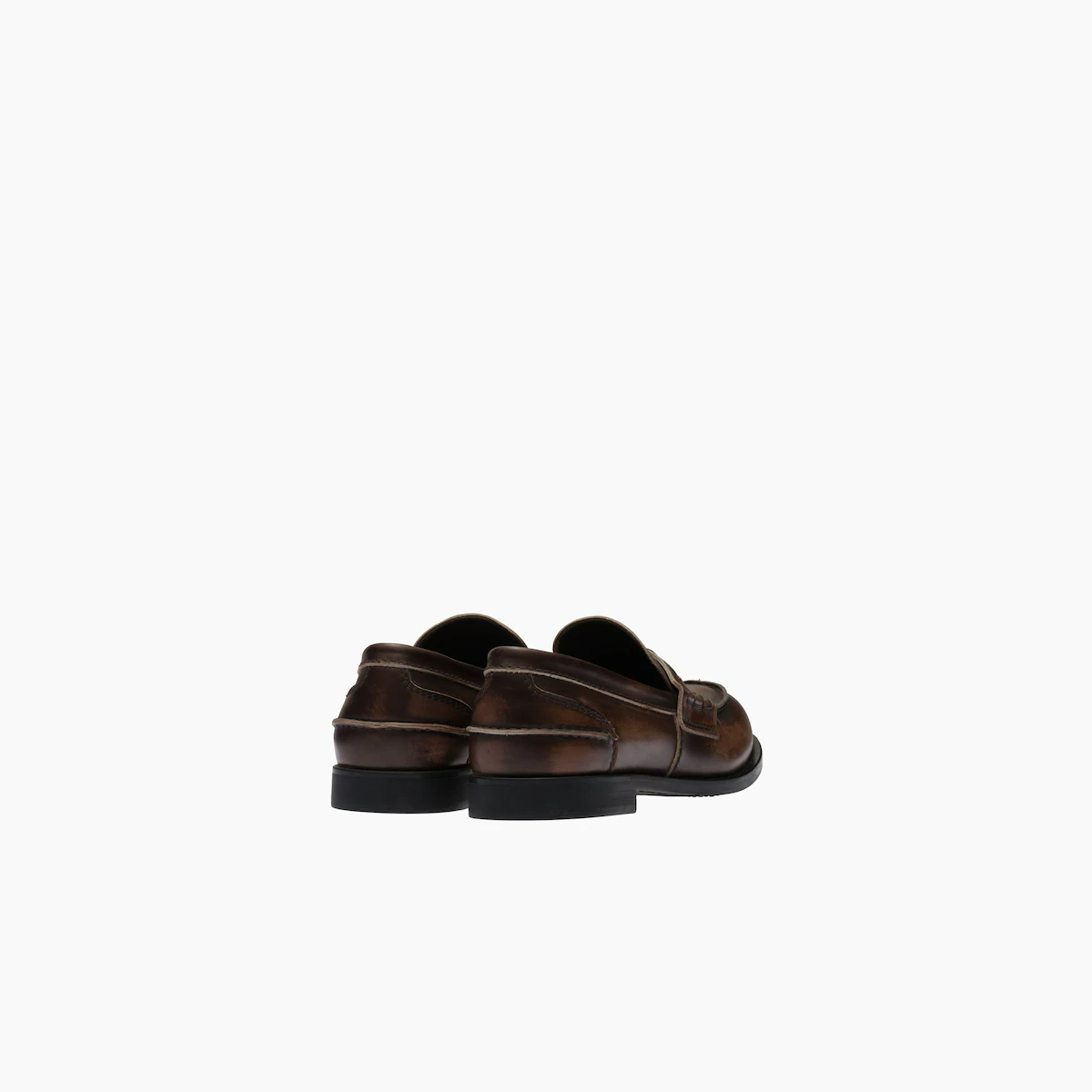 Leather penny loafers in Brown